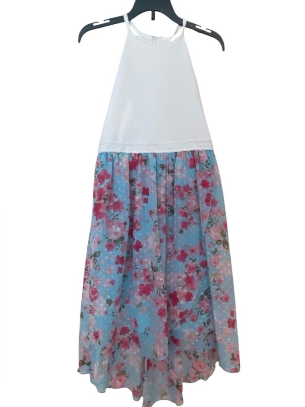 Speechless White and Aqua Floral Dress
